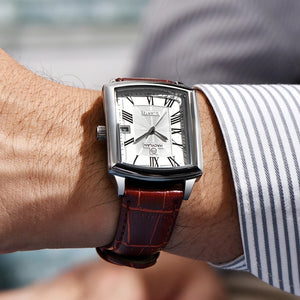 Square European and American Casual Leather Quartz Watch