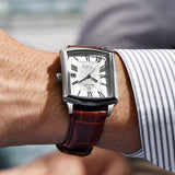 Square European and American Casual Leather Quartz Watch